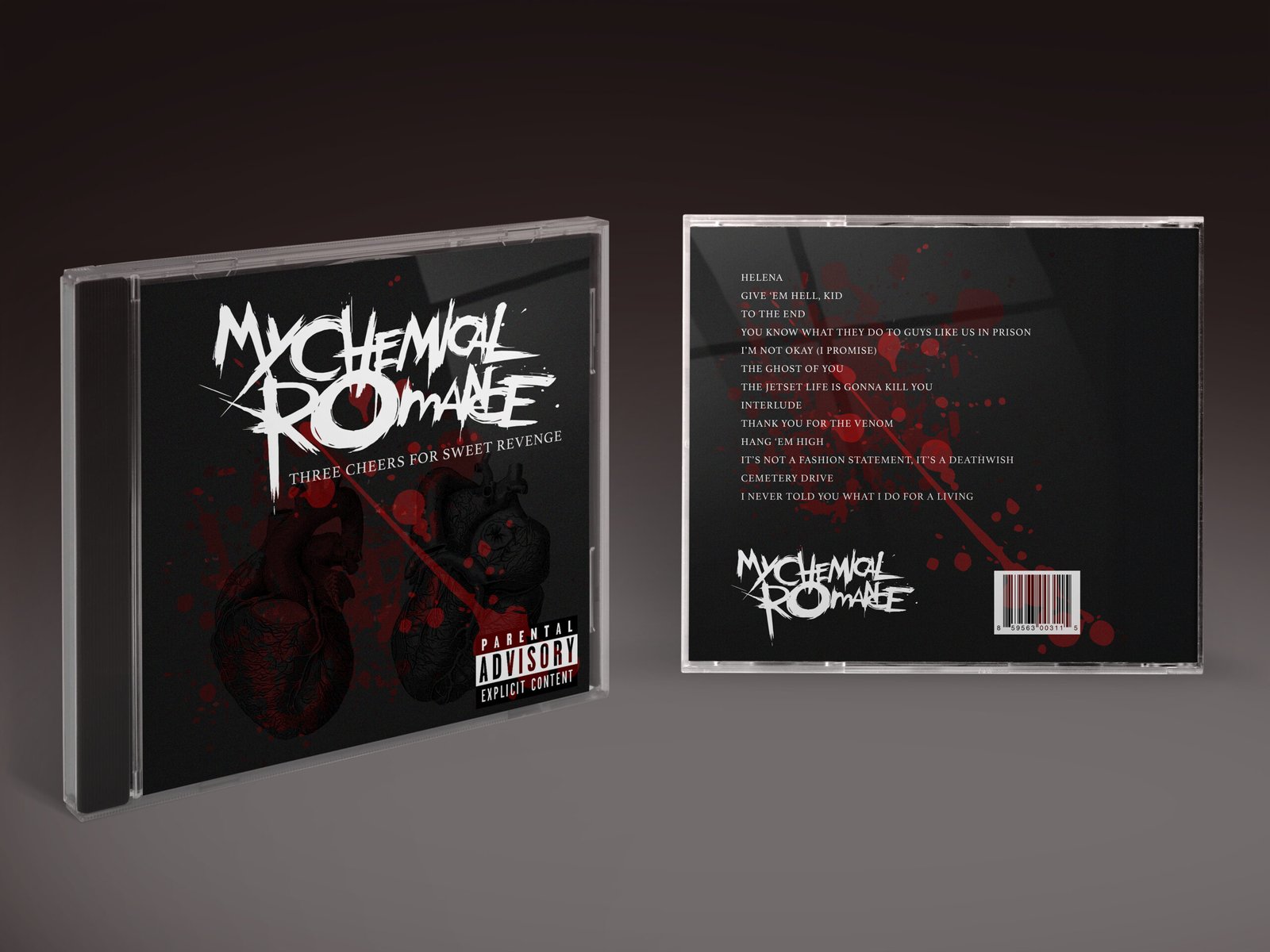 Two Mockups of a redesign of My Chemical Romance's album