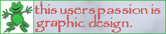 "Graphic design is my passion" Frog meme with the text in Papyrus font